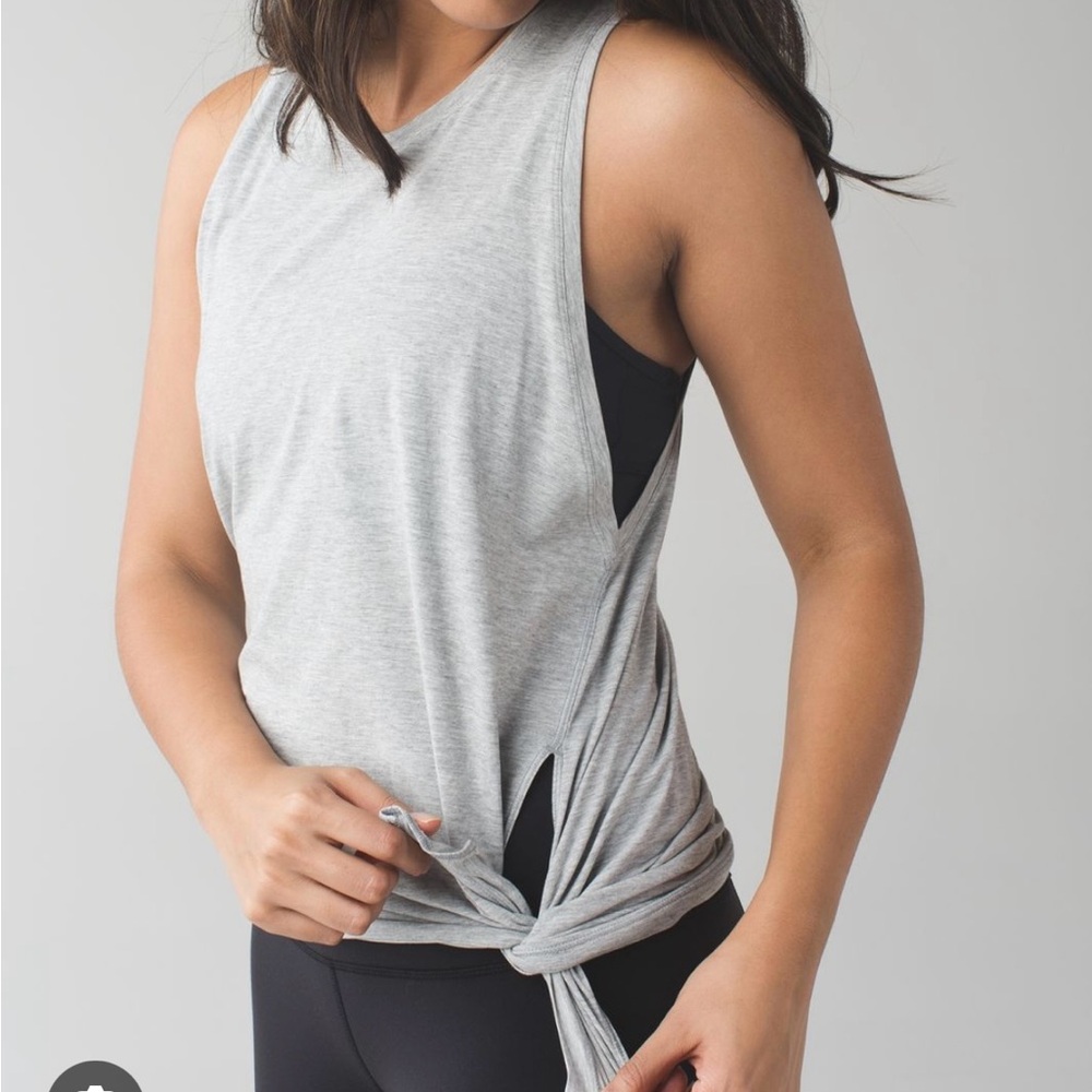 Size 8 Lululemon Tie and Go Gray Tank